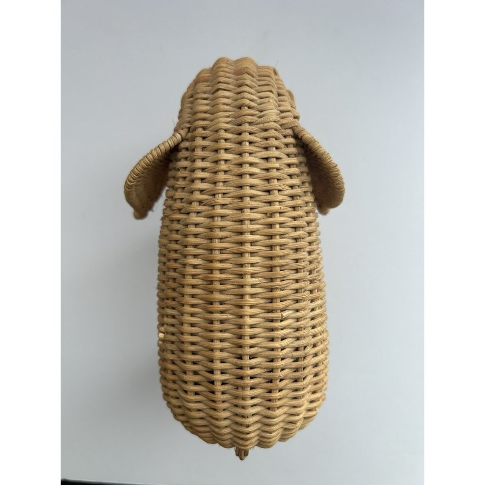 Vintage Wicker Elephant Statue Rattan Natural Handmade 7 inches x 5 1/2 inches - Picture 5 of 8
